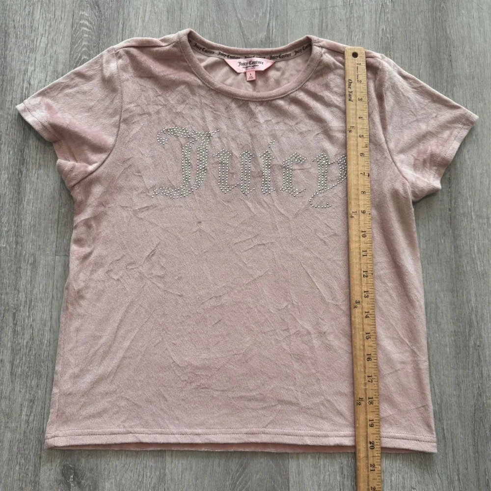 Y2K Juicy Couture Pink Velour Pajama Sleep Set Rhinestone Logo Tee & Shorts L/S